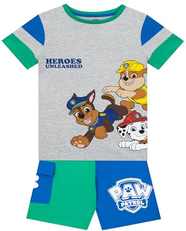 Paw Patrol Atuendo | Conjunto De Camiseta Y Shorts Para Niño | Conjunto Verano Niño | Gris 4-5 años