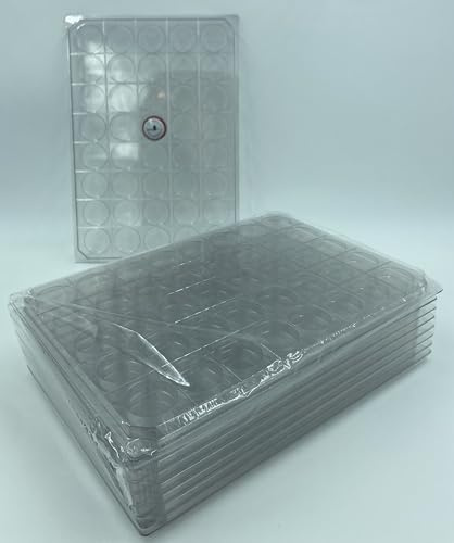 Générique Avec Couvercle - 50 Box/collecteurs/Plateaux Plastique Transparent pour Rangement Capsules Champagne / 40 Cases Rondes