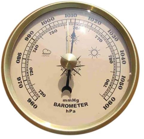 3 in 1 Barometer, Dial Type Barometer, Wall Mounted Household Thermometer Hygrometer Barometer(Color:Brass)