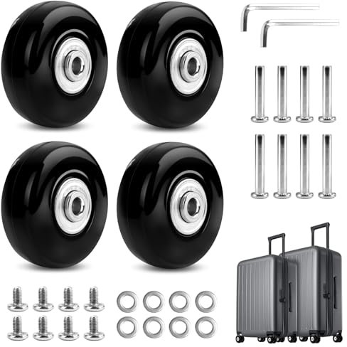 4 STK Kofferrollen Ersatzrollen für Koffer Rollen Ersatz Gepäck Koffer Ersatzräder Ersatzrollen Koffer Travelite 50x18mm Ersatz Rollen für Koffer Ersatzrollen Trolley Rollen Ersatz für Koffer Gepäck