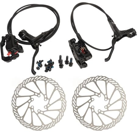 Topyond Hydraulic Disc Brake Kit, Aluminum Alloy Front and Rear Brake, Mountain Bike Disc Brake Road Bike Disc Brake Lever Set for Small Wheeled Bike Fixed Gear Bike Road Bikes