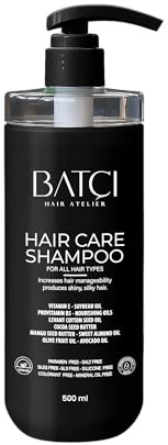 Batci Provitamin Shampoo - Paraben- und sulfatfrei, tiefenwirksam feuchtigkeitsspendend und stärkend, für alle Haartypen geeignet, 500 ml