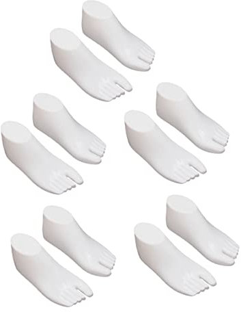 NUOBESTY Children Socks Display Stand Plastic Feet Model Shoe Support Holder for Boys and Girls White 5 Mannequin for Shoe Display