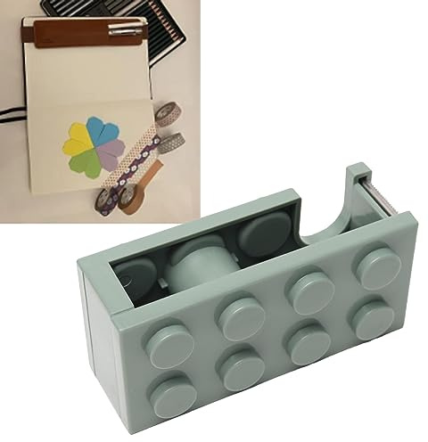 Desktop-Klebebandabroller, niedlicher Klebebandhalter, Klebebandschneider, selbstklebender Rollenhalter mit rutschfester Basis für Büro, Zuhause, Schule und Handwerk (Grün)