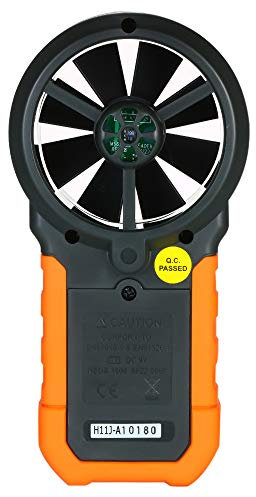 Anémomètre Portatif, Anémomètre Numérique LCD Multifonction, Jauges de Vent, Thermomètre à Air, pour l'Extérieur, La Voile, Le Surf, La Pêche