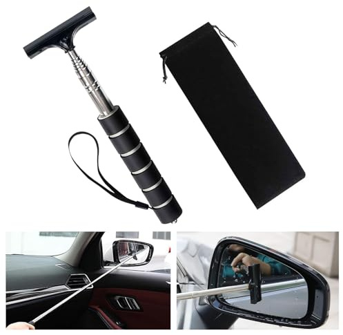 dinghaole Raclettes de Vitre de Voiture, Essuie Glace de Rétroviseur Rétractable, Outil de Nettoyage de Voiture télescopique pour Les vitres de Voiture,Miroir Voiture,Rétroviseurs,Fenêtres et Douches