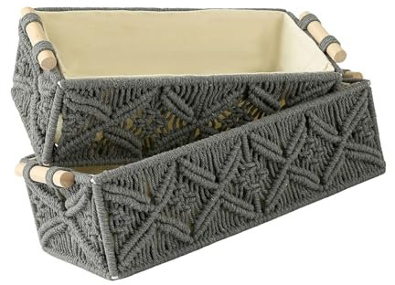 Caja de almacenamiento multiusos de tela de algodón resistente, accesorios para pañuelos y mandos a distancia, decoración elegante para el hogar