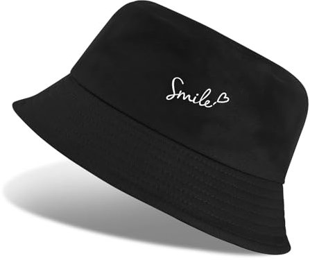 Tuopuda Fischerhut Damen Bucket Hats Baumwolle Faltbarer Anglerhut mit Breiter Krempe, Beidseitigen UV-Schutz Sonnenhüte Unisex Sommer Hüte Reisezubehör für Frauen und Herren, Schwarz-04