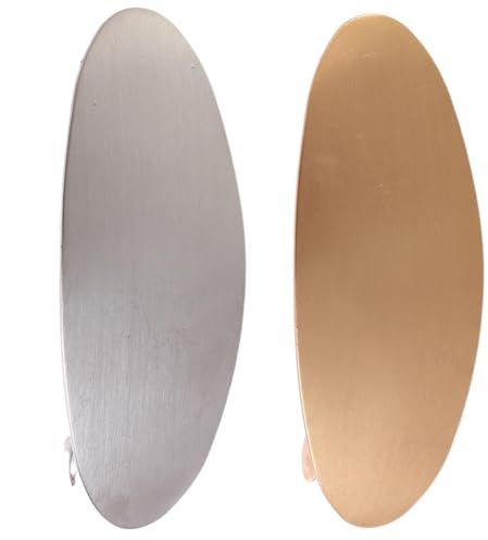 Pinces à cheveux plates, accessoires ovales – Barrettes à cheveux ovales en métal doré argenté pour mariage, bal, événements formels, usage quotidien