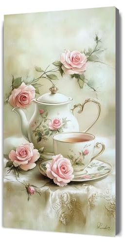 Pintar por Numeros Adultos flor taza, Pintar por Numeros niños Principiantes, Incluye Lienzo, Pincel, Pigmento Acrílico kit de Pintura, Creart Manualidades para Adultos, Decor Hogar 90x180cm h-144