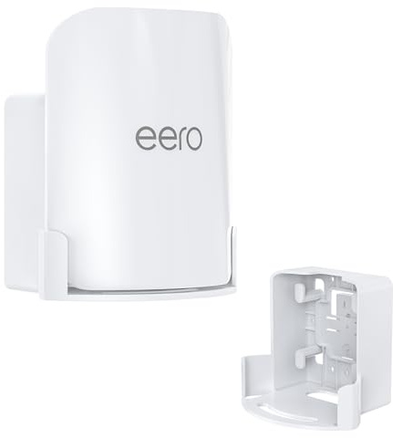 EDUP Soporte de Pared para eero Pro 7, Ahorra Espacio con Gestión de Cables, Solo Compatible con eero Pro 7, Montaje en Pared o Enchufe - Incluye Tornillos y Guía Rápida (Blanco, Pack de 1)