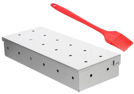 UPKOCH Edelstahl Bbq Smoker Box Holzchip-räucherbox Grillzubehör Mit Verschlussverschluss Für Einfache Anwendung Und Köstliches Raucharoma