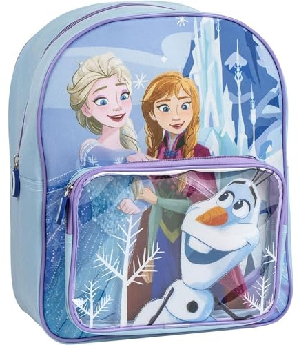 Mochila Frozen Elsa Anna y Olaf Original Disney con Diseño de Invierno y Personajes | Mochila Frozen Infantil Grande Preescolar Primaria Niñas Ligera y Resistente
