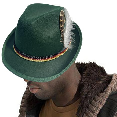 Sombrero de Oktoberfest - Sombrero tradicional tirolés | Sombrero de caza | Bávaro con | Disfraz unisex del Oktoberfest para adultos, perfecto para cosplay, juegos de rol y festivales alemanes