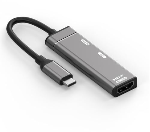 NFHK Cavo USB-C Type-C a HDMI 4K@120hz USB 3.0 OTG Convertitore Adattatore Multiporta HDTV con Porta di Alimentazione Femmina PD 100W