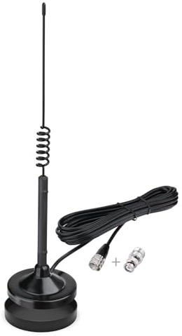 Bingfu CB Radio Antenna Aerial 27MHz Magnetic Base PL259 BNC Connector | 26-28MHz Mobile CB Aerial 2.5dBi Gain and 3Meter RG58 Coax Cable Compatible with Mobile CB Radios