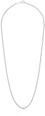 TOUS Gargantilla de Plata para Mujer de Primera Ley Cordón,50 cm de Largo, Colección Basics