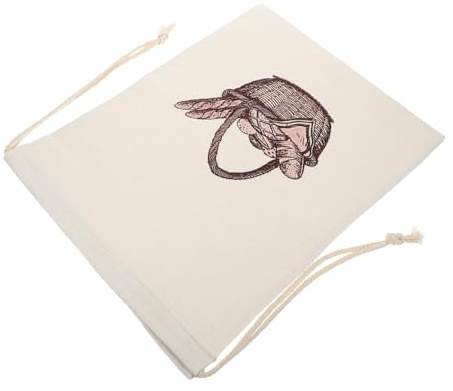 Hoement Sacchetti Capacità Riutilizzabili Composito Lino in e per Pane Coulisse 40x30cm Grande Sacchetto Portapane Conservazione e Trasporto del