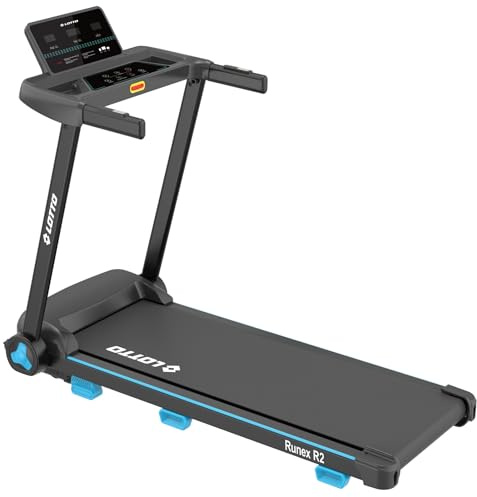 Tapis Roulant Elettrico Lotto Runex R2, Pieghevole 100%, 2 HP, Velocità 1–14 km/h, Inclinazione 2 Livelli, Superficie 105×40 cm, Console LED, Bluetooth FitShow/Kinomap/Zwift, 12 Programmi, Max 100 kg