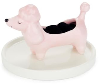 balvi Ringhalter Poodle Rosa Farbe Schmuckkästchen im Hundedesign Keramik