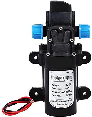 GOTOTOP DC 12V High Pressure 116Psi Self Priming Diaphragm Pump for Caravan Camping Boat 60W 5L/min