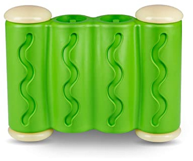 PetSafe Ribinator, Strapazierfähiges Hartgummi-Kauspielzeug für Hunde, Mit anpassbarem Leckerli-Spender, Größe S, Grün