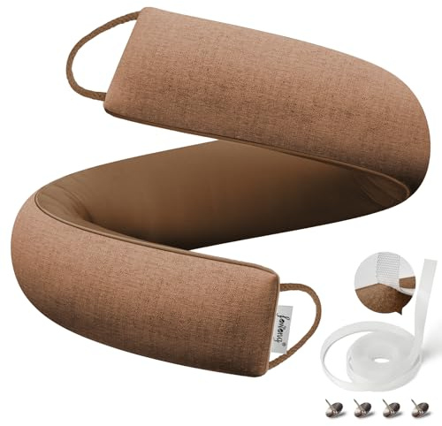 fowong Door Draft Stopper for Bottom of Door 30 Inch Weighted Noise Stopper Soundproof Draft Blocker, Brown