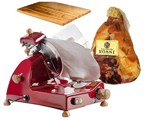 FAC - Special Bundle - Curvy C250R Slicer +Olive Wood kit - Red + Parma Ham 24 Months Whole Included in The Price