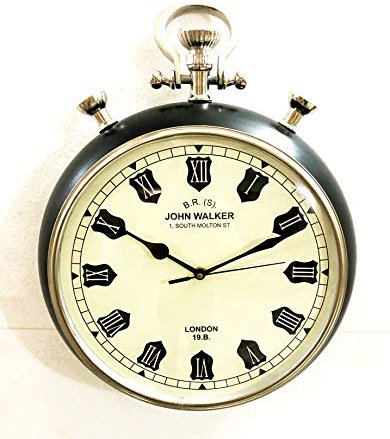 Antique Black Marine Victoria Clock 30.48 cm Nautical Wall Hanging Clock Home Decorative
