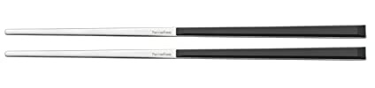 Pintinox Kyoto Coppia Bacchette Sushi Pro Acciaio Inox Nichel Free Manico Colore Nero Lunghezza 22 cm