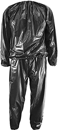 Harilla PVC Schwitz Saunaanzug, PVC Fitness Anzug zum Schwitzen & Abnehmen, Hochwertiger Schwitzanzug, Elastischer Sportanzug zur Fettverbrennung, Schwitzanzug für Fitnessstudio, Schwarz M