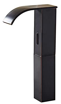 Automatischer Sensor Wasserhahn Infrarot Schwarz Infrarot Sensor Wasserhahn Heißer und kalter Wasserfall mischbatterie armatur waschbecken