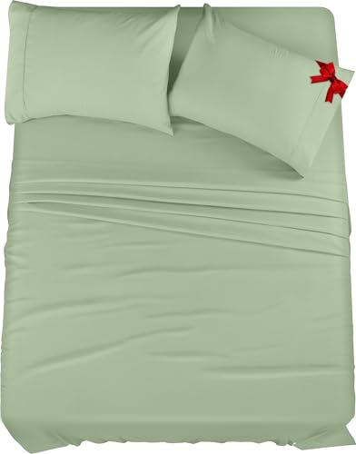 Utopia Bedding Queen Bed Sheets Set - 4 Piece Bedding - Brushed Microfiber - Shrinkage and Fade Resistant - Easy Care (Queen, Sage)