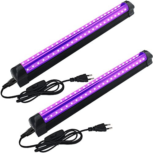 Eleganted 2st 10W svart ljus lampa UV svart ljus rör, 395nm LED lampa Blacklight Bar för Halloween Club Party Disco