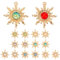 PH PandaHall Ciondoli a Sole Celeste 9 colori Ciondoli di Cristallo Sole Cuore Pendenti Eclissi Solare Pendenti In Vetro per Orecchini Collana Braccialetto Portachiavi Creazione di Gioielli, 18pz