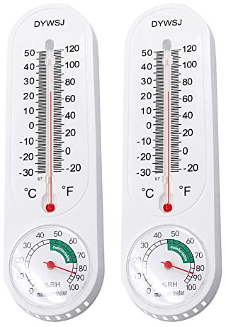 DAZZLEEX Lot de 2 thermomètres muraux hygromètre pour élevage, serre, lecteur de température domestique
