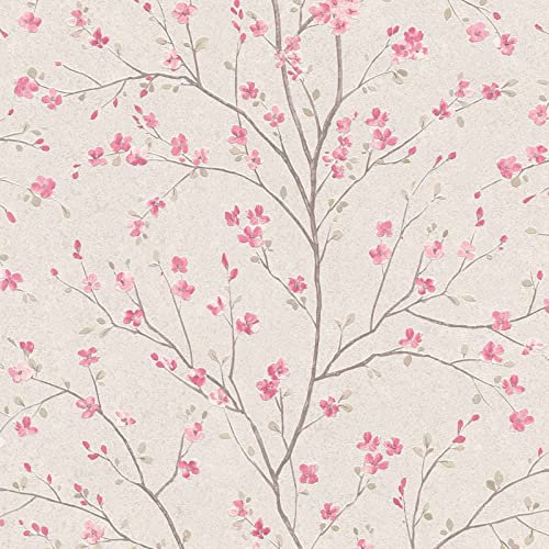 BRICOFLOR Japanische Tapete | Kirschblüten Tapete weiß rosa | Japanische Vliestapete mit Blumen romantisch | Chinesische Frühlingstapete floral ideal für Schlafzimmer