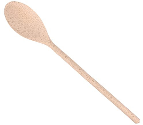 Balna 1 Stück Kochlöffel Holz 35 cm lang oval, Holzlöffel aus Buchenholz Holzkochlöffel, Stabiler Rührlöffel für Töpfe, Pfannen, Dutch Oven und Kessel