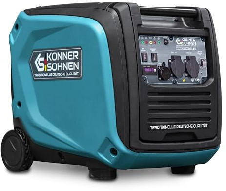 Könner & Söhnen KS 4000iE S ATS Générateur Inverter 4000 W, groupe électrogène avec système ATS intégré, groupe électrogène de secours avec enroulements en cuivre, EURO 5