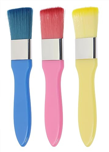 PPhtony 3pcs Face Mask Brushes 5.19inch Flexible Facial Mud Mask Applicator Tool for Face Beauty skincare Body Lotion Moisturizers (3 Colors)