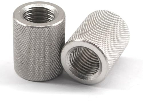 Dadi zigrinati M8, 12 x 40 mm, in acciaio inox 304, dadi tondi, dadi di collegamento rotondi