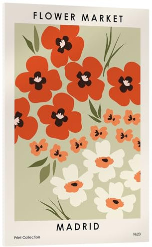 Posterlounge Flower Market Madrid Acrylglasbild von NKTN 40 x 60 cm Rot Wandbilder Wanddeko