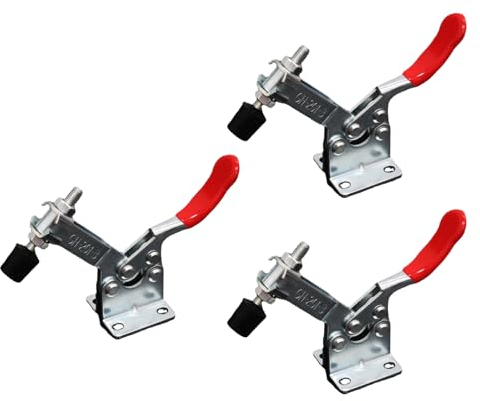 Kniehebelspanner Schnellspanner, Vertikaler Kniehebelspanner, Metall Horizontal Toggle Clamp, Waagerechtspanner, Geeignet für Maschinenbedienung, Zimmerei, Schweißen, Formenbau, 3 Stück