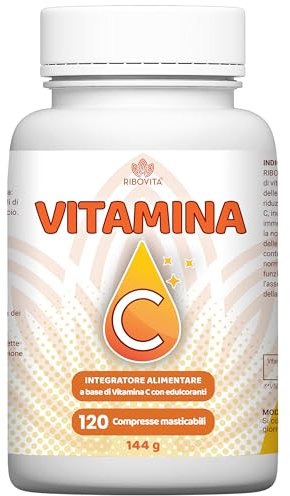 Ribovita Vitamina C 1000mg Pura Naturale - Integratore Difese Immunitarie - Antiossidante Contrasta i Radicali Liberi