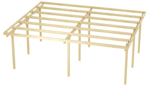 Wood & Play Granit II Doppelgaragenüberdachung - Hochwertige Verarbeitung - Selbstmontage - Stabil und langlebig - Solide Basis - Vielseitig einsetzbar - 600 x 500 cm (Pfosten 210 cm)