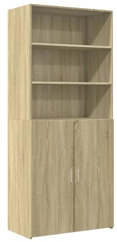 vidaXL Highboard, Sideboard mit Stauraum, Hochschrank Lagerschrank für Wohnzimmer, Beistellschrank Mehrzweckschrank, Sonoma-Eiche Holzwerkstoff