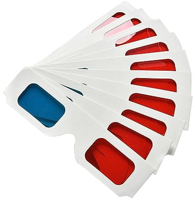 TINEASUR Lunettes 3D en Papier Rouge Et Bleu Lot de 50 Pièces Lunettes De Cinéma 3D Légères Et Portables à Domicile Et Jeux Usage Familial