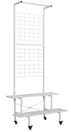 3 Tier Metal Hanging Plant Stand with High Loading Capacity Indoor Plant Display Rack for Flower Pots Planter Shelves with Grid Panel White
