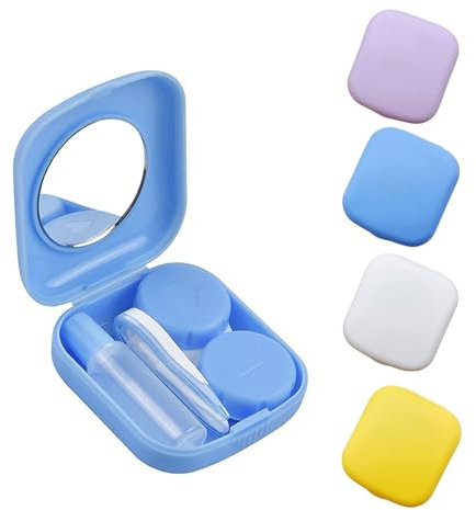 TRMFUSA Paquete de 4 recipientes para lentes de contacto, almacenamiento de lentes de contacto, caja de lentes de contacto, lentes de contacto de viaje, estuche de accesorios, pinzas, botella de