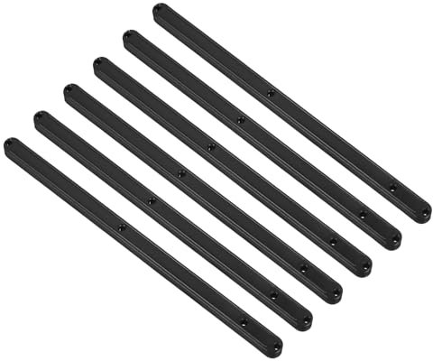 QUARKZMAN Guías para Cajones, 6 Piezas 300mm - Raíles de Plástico para Cajones, Guías Ranuradas Montadas en el Lateral para Cajones de Armarios Mesitas de Noche Cómodas (Negro)